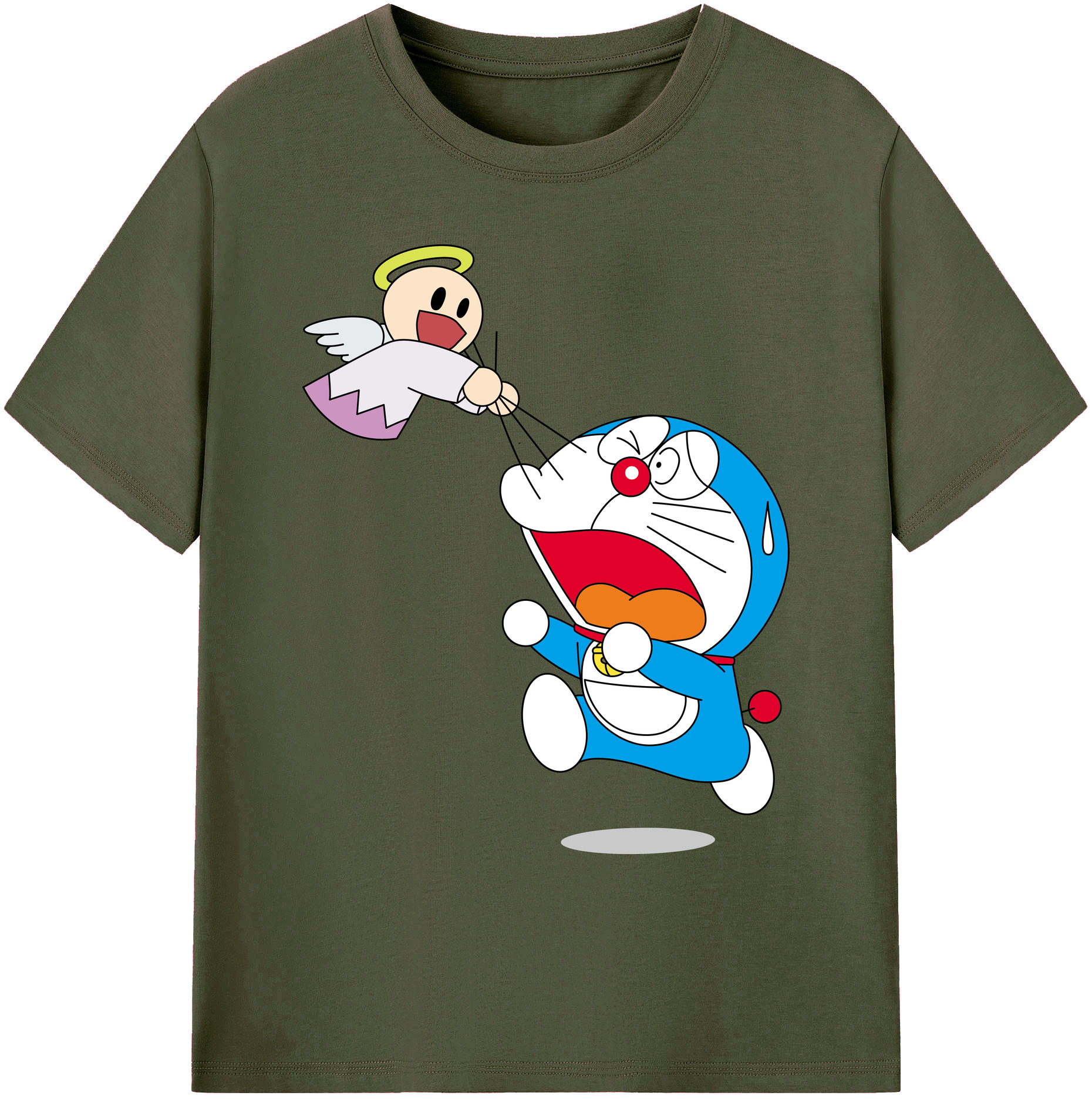 （画像用） ドラえもん Doraemon 綿100％ メンズ半袖Tシャツ｜肌触りやわらか＆通気性